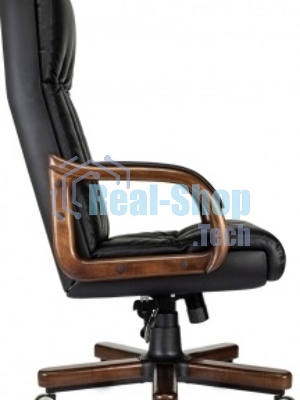 Кресло руководителя Бюрократ T-9932Walnut черный, эко.кожа, крестов. металл/дерево