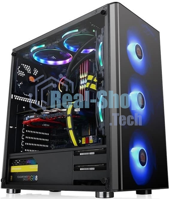 Компьютерный корпус V200 TG RGb CA-1K8-00M1WN-01 Black/Win/SPCC/Tempered Glass*1/120мм RGb Fans*3 + 120мм Standard Fan*1/MB Sync