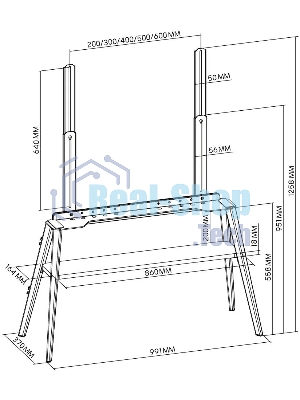 Подставка для телевизора Cactus CS-ST3647BKWN черный/орех, 49