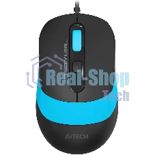 Мышь проводная A4Tech Fstyler FM10S черный/голубой, 1600 dpi, USB, кнопки - 4