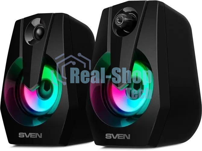 Акустическая система SVEN 370 2.0 черные (2x2W, USB, RGb подсветка)