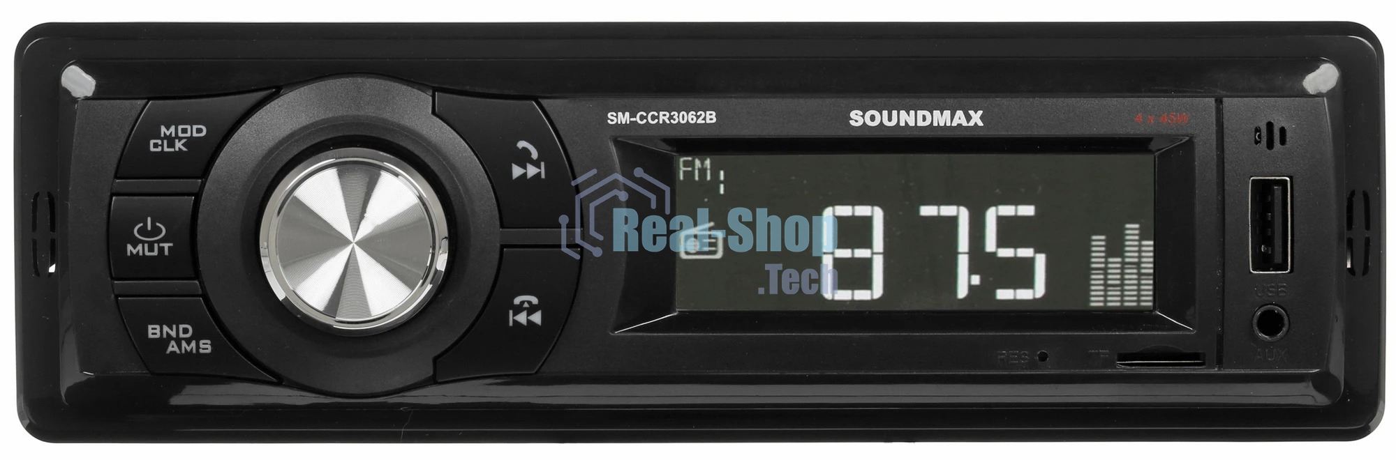 Автомагнитола Soundmax SM-CCR3062B, 1 DIN, Bluetooth, USB Type-A, AUX