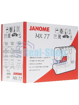 Швейная машина Janome MX 77 белый, электромеханическая, вертикальный качающийся, 15 операций, петля полуавтомат
