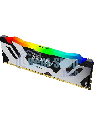 Оперативная память Kingston Fury Renegade, DDR5, 48Gb (1x48Gb), 6000MHz, CL32, DIMM, с радиатором, RGB, cеребристый/черный