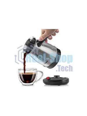 Кофеварка-турка электрическая Endever Costa-1009 черный/стальной, мощность 800 Вт, объем 0,5 л, корпус нержавеющая сталь, 36  шт/уп.