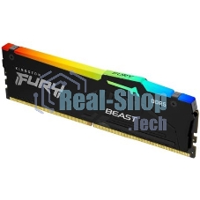 Оперативная память Kingston Fury Beast RGB, DDR5, 32GB (1x32GB), 5600 MHz, CL40, с радиатором, RGB, чёрный