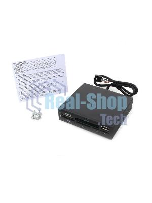 Кард-ридер Gembird FDI2-ALLIN1-02-B/черный/SD/T-Flash/Micro-SD/Micro-SDHC/Micro-SDXC/USB 2.0/метал