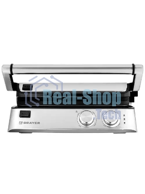 Гриль-пресс электрический BRAYER BR2007, 2000 Вт, съем.пласт 29x23 см, рег.расст,макс.темпер 240 С