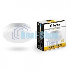 Лампа светодиодная Feron LB-453 12Вт GX53 теплый таблетка