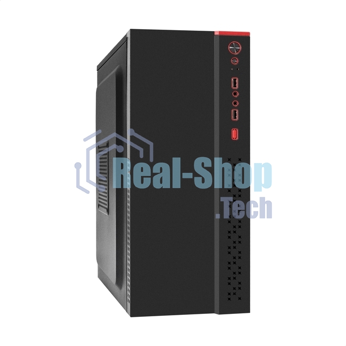 Компьютерный корпус Miditower ExeGate AA-443-UNS350 (ATX, БП UNS350 с вент. 12см, 2хUSB+HD Audio, черный)
