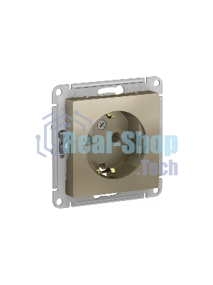 Механизм розетки 1-м СП AtlasDesign с заземл. 16А шампань SchE ATN000543