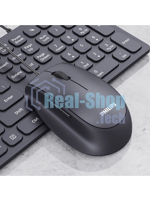 Мышь проводная Philips SPK7327 черный, 1600 dpi, USB, кнопки - 5