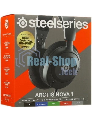 Гарнитура SteelSeries Arctis Nova 1 чёрный, проводная, 3.5 мм, совместимость с PS5, Xbox