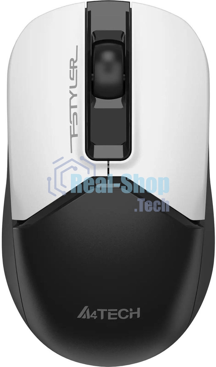Мышь беспроводная A4Tech Fstyler FG12S белый/черный, 1200 dpi, радиоканал, USB, кнопки - 3