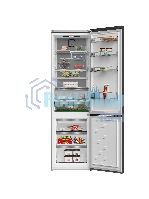 Холодильник Grundig GKPN66930LBW черный двухкамерный 257/100л морозилка снизу, No Frost
