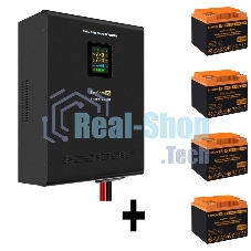 Комплект Источник бесперебойного питания EX296004RUS + батарея 45Aч EX285666RUS 4шт (инвертор, синус, для котла, настенный) ExeGate FineSine SX-5000.LCD.AVR.2SH.T <5000VA/3500W, чистая синусоида, цветной LCD-дисплей, AVR, 2*Schuko+клеммы, линейно-интерактивный, крепление настенное, черный> + батарея ExeGate HRL 12-45 (12В, 45Ач) 4шт