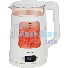 Чайник электрический Hyundai HYK-G9407 1.7л. 2200Вт белый корпус: стекло