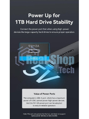 Концентратор Vention CHSBB, USB, USB Type-C/USB, USB