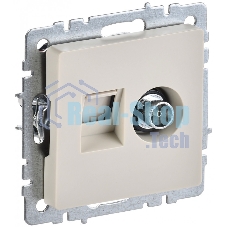 Розетка телевизионная двойная TV+RJ45 IEK BRITE РТВ/РК12-БрКр кат.5E бежевый