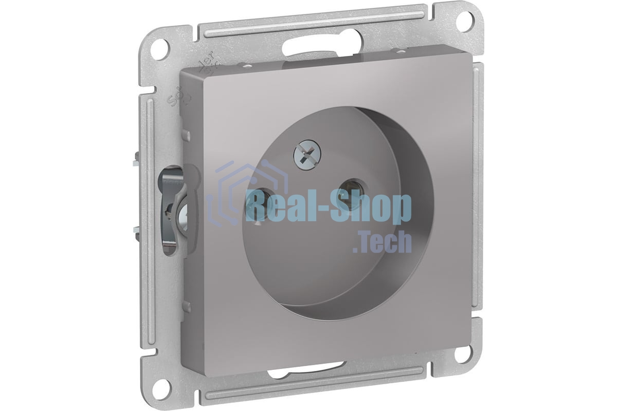Механизм розетки 1-м СП AtlasDesign без заземл. 16А алюм. SchE ATN000341