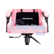 Кресло Knight Terminator розовый, велюр, 120 кг, механизм качания