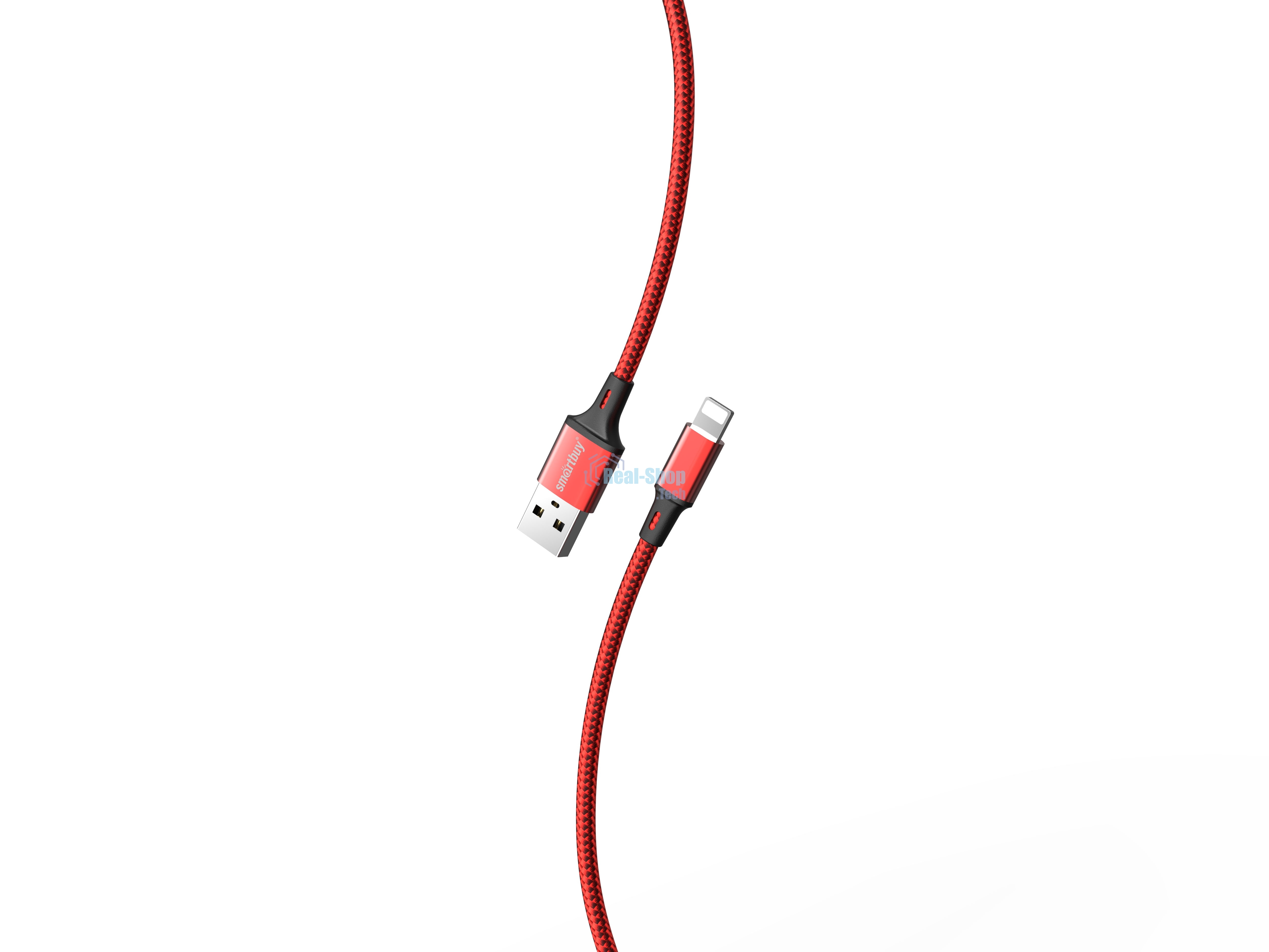 Кабель Smartbuy (iK-522-S14rb) S14 Lightning красн./черный, 3 А, 2 м