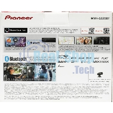 Автомагнитола Pioneer MVH-S520BT, 1 DIN, Bluetooth, USB Type-A, AUX, пульт ДУ, съёмная панель