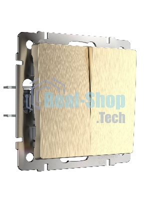 Выключатель двухклавишный проходной WERKEL (шампань рифленый) W1122010
