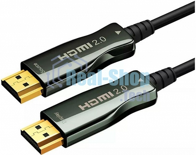 Кабель HDMI AOC-HM-HM-30M Wize, оптический, 30 м, 4K/60HZ, v.2.0, ARC, 19M/19M, черный, коробка