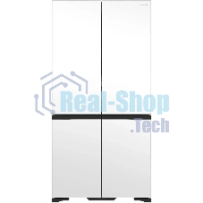 Холодильник Hitachi R-WB720PUC1 GPW белый стекло трехкамерный 357/103л морозилка снизу, No Frost, Side by Side