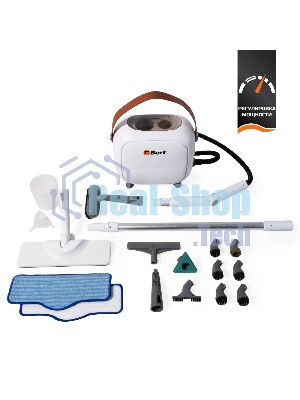 Пароочиститель Bort BDR-3000-RR (93722425)Мощность 1650 Вт; Макс давление 4 бар; Постоянная подача пара 45 г/мин; Температура пара 143 °С; Емкость бачка 1200 мл; Время нагревания 480 с; Время непрерывной работы 45 мин; Регулировка мощности пара; Длина шланга 1,8 м; Длина шнура питания 5 м; Размер 300x280x180 мм; Напряжение 220 В; Частота тока 50 Гц; Вес изделия 3,8 кг; Объем бойлера 1,2 л; Пароочиститель; Конструкция Напольный; Материал Корпуса Пластик;;;; Защита от перегрева;;; Вес брутто=5,9 (Вес нетто=5,9) кг; 69 x 25 x 33; набор аксессуаров 10 шт; гарантия 2 г