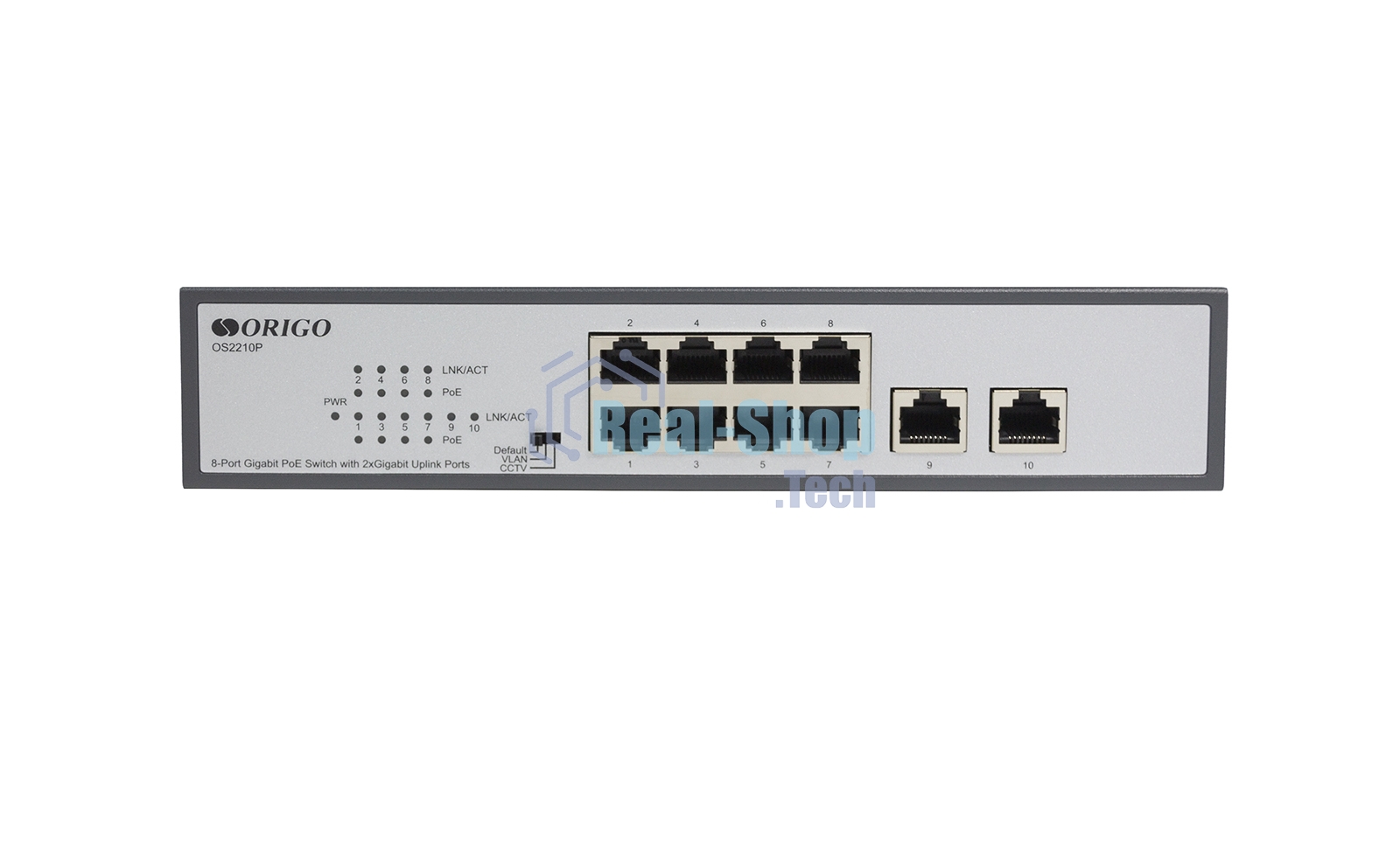 Коммутатор неуправляемый PoE ORIGO Unmanaged Switch 8x1000Base-T PoE, 2x1000Base-T, PoE Budget 120W, Long-range PoE up to 250m, 19