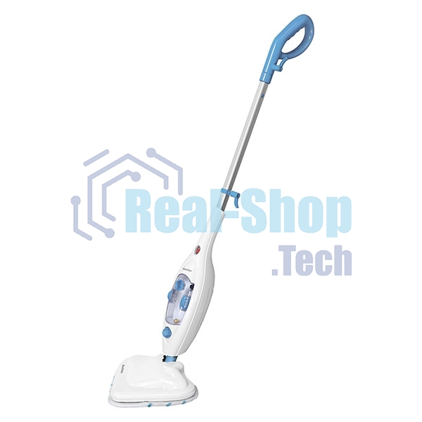 Паровая швабра Blackton Bt SM1114 White-blue, Мощность 1300 Вт, 2 в 1. Вертикальная и компактная, Резервуар для воды 300 мл, Время неприрывной работы до 20 минут, Быстрая и эффективная очистка всех типов полового покрытия: паркет, линолеум, плитка, Уничтожение до 99,9% бактерий и микробов, Поворотная щетка, 12 насадок в комплекте, Вертикальная парковка, Быстрый нагрева 20 секунд