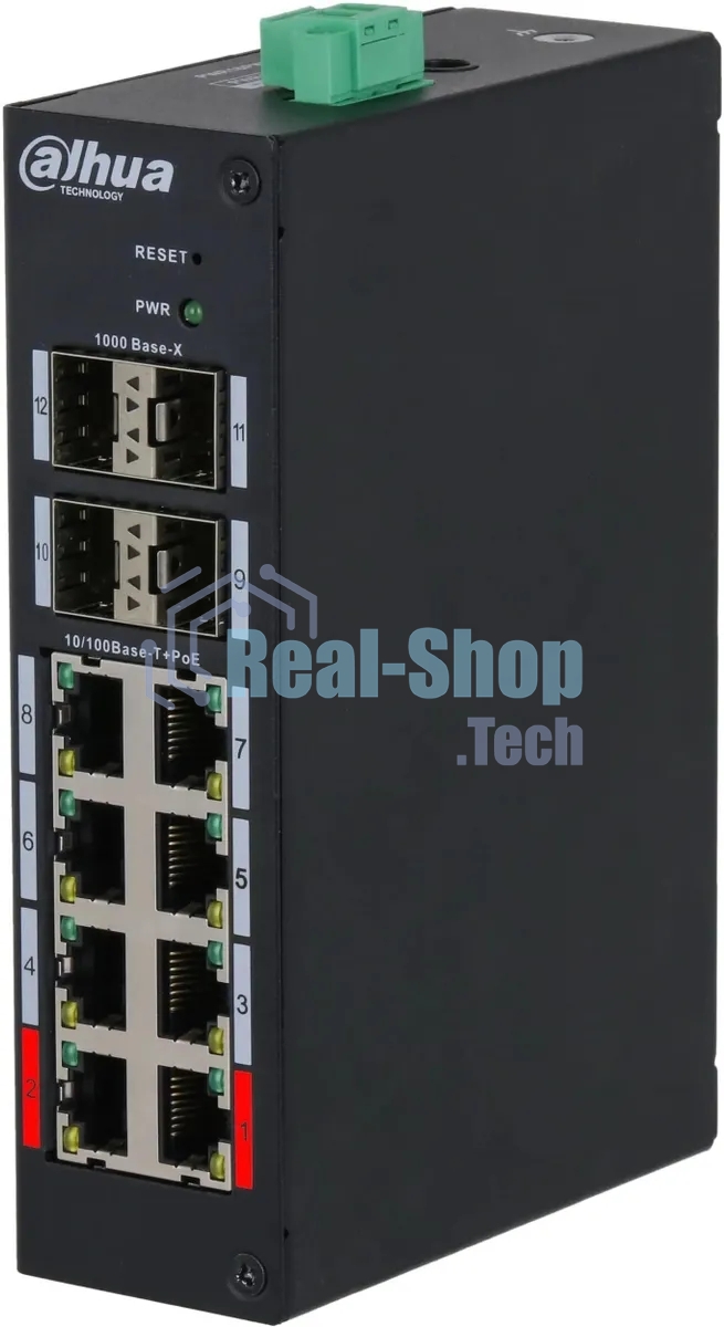 Коммутатор Dahua DH-HS4412-8ET-96, 8×100 Мбит/с + 4×1 Гбит/с SFP, управляемый
