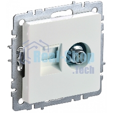 Розетка телевизионная двойная TV+RJ45 IEK BRITE РТВ/РК12-БрЖ кат.5E жемчуг