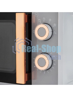 Микроволновая печь Vitek VT-MW1920 серый/золотистый, 20 л, 700 Вт, переключатели — поворотный механизм