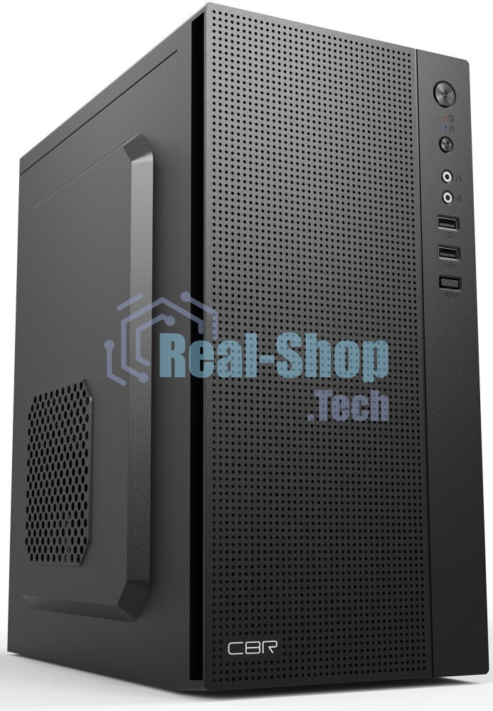 Компьютерный корпус CBR PCC-MATX-MX08-WPSU mATX Minitower MX08, без БП, 2*USB 2.0, HD Audio+Mic, черный