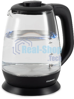 Чайник электрический Starwind SKS3036 1.7л. 2200Вт черный корпус: стекло