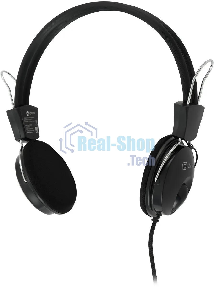 Проводные наушники Oklick HS-M200 черный, накладные, Jack 3.5 мм