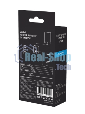 Сетевое зарядное устройство Maxvi A304 Type-C\USB 3A 15W, черный