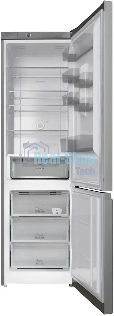 Холодильник Hotpoint HT 6200 S серебристый двухкамерный 240/83л морозилка снизу, No Frost