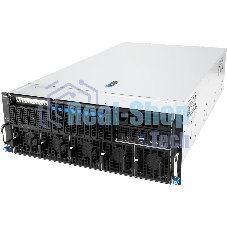 Серверная платформа ASUS ESC8000A-E13P, 4U, 2x SP5 (LGA 6096),24x DDR5 6400, 8x 2.5'' hsb NVME, up to 14x PCIe*, 2x M.2 22110 NVME, 1x 2-port 10Gbe RJ-45 Intel 710 LAN, up to 8 dual-slot GPUs, 3+1 3200W
