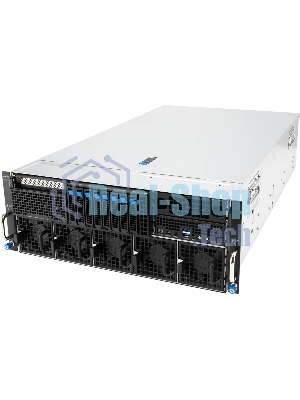 Серверная платформа ASUS ESC8000A-E13P, 4U, 2x SP5 (LGA 6096),24x DDR5 6400, 8x 2.5'' hsb NVME, up to 14x PCIe*, 2x M.2 22110 NVME, 1x 2-port 10Gbe RJ-45 Intel 710 LAN, up to 8 dual-slot GPUs, 3+1 3200W