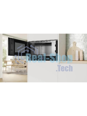 Микроволновая печь встраиваемая Bosch BFL9221B1 черный, 21 л, 900 Вт, переключатели - сенсор/поворотный механизм