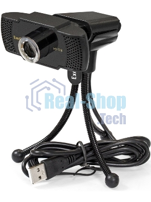 Веб-камера ExeGate BusinessPro C922 HD 1280x720, 30 кадр/с, USB Type-A, микрофон (шумоподавление), универсальное крепление, штатив в комплекте