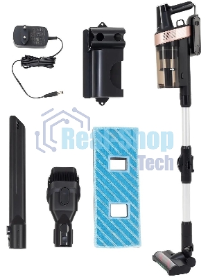 Пылесос вертикальный Vitek VT-CLS01AQUA черный/медный, питание от аккумулятора, 250 Вт, уборка влажная/сухая, пылесборник 0.55 л