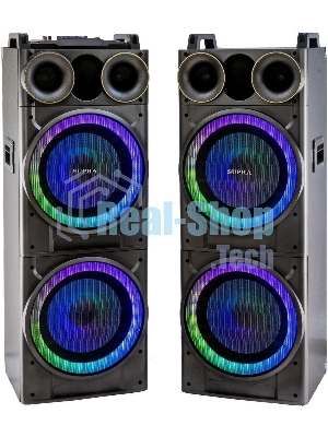 Минисистема SUPRA SMB-2150 черный 1200Вт FM USB BT SD (в комплекте: активн.+пассив.колонки)