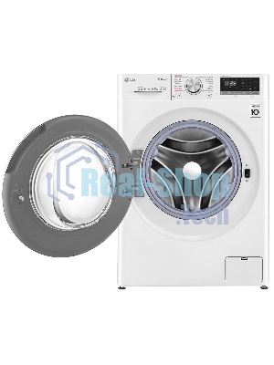 Стиральная машина LG F4V5RYP0W белая, загрузка фронтальная 10.5 кг, 1400 об/мин, класс A