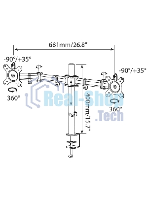 Кронштейн для мониторов Cactus CS-VM-D29-BK черный 13