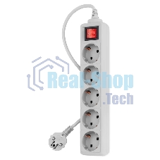 Сетевой фильтр PC Pet AP01006-3-GR 3 м, 5 розеток, серый